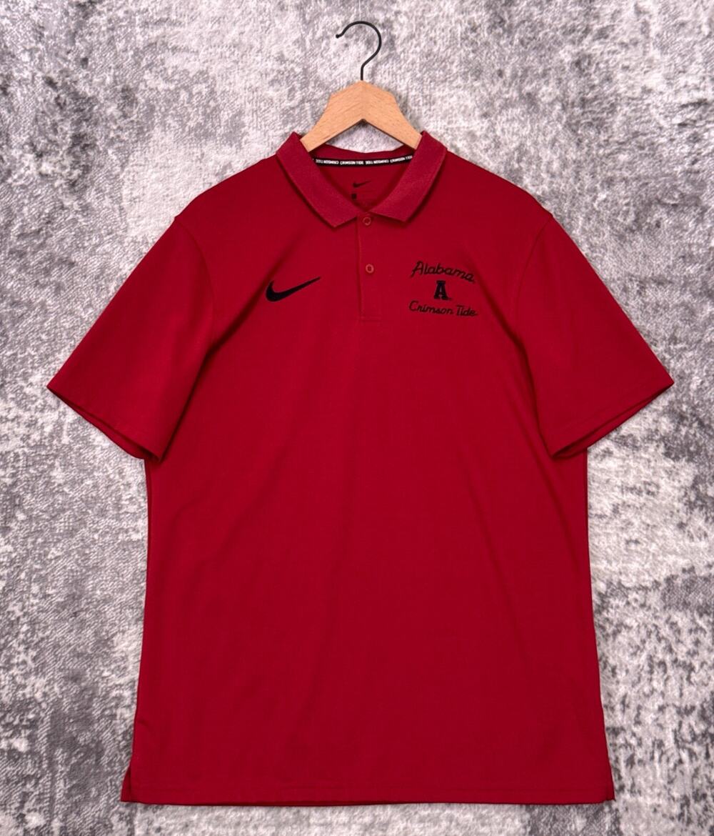Nike Polo Shirt Large Mens Alabama Crimson Tide Team Spell Out